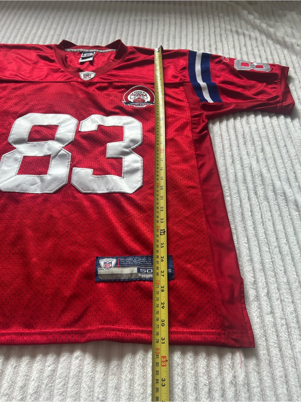 Vintage Reebok NFL Patriots Wes Walker NFL 50th Anniversary Jersey Size 50 - Picture 9 of 11